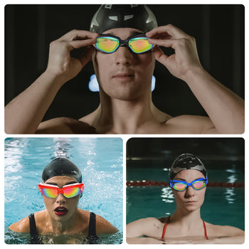 YLYUELANG Swimming Goggles for Adult Men Women Earplug Design No Leaking Anti-Fog UV Protection Swim Goggles for Youth