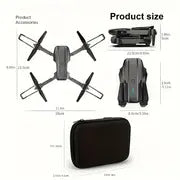 E99 Pro UAV With HD Camera, WiFi Connection Phone APP FPV HD Double Folding RC Quadcopter Altitude Hold, One Key Take Off Remote Control For Kids Men Gift Indoor Outdoor Affordable Drone RC Helicopter