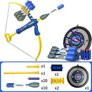 TEMI Bow And Arrow Set Foam Bow Arrow Archery Set - Shoots Over 120 Feet, Includes 10 Arrows, 2 Quiver, 20 Foam Darts And Targets, Outdoor Toy Christmas ,Halloween ,Thanksgiving gifts