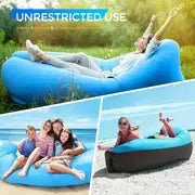 Relax In Comfort: Inflatable Lounger Air Sofa Hammock - Portable, Waterproof & Leakproof - Perfect For Backyard, Beach, Camping & More!