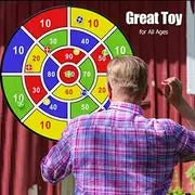 26 Kids Dart Board Set - 12 Sticky Balls - Indoor/Outdoor Fun Party Game For Boys And Girls Ages 3-12 - Perfect Birthday Gift