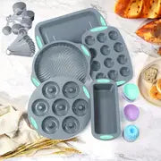 45pcs/set, Silicone Baking Set, Nonstick Bakeware Set Baking Cookie Sheets Cake Muffin Bread Pan, Loaf Pan, Cake Pan, Pizza Pan, Mini Cupcake Mold, Bundt Pan, Charlotte Cake Pan, Measuring Cup And Spoon, Baking Tools