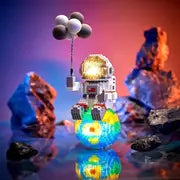 Astronaut Mini Miniature Building Blocks Set, Space Model Building Blocks Set With LED Lighting Kit And Balloons, Coolest Gifts For Adults, Compatible With Nano 1368PCS