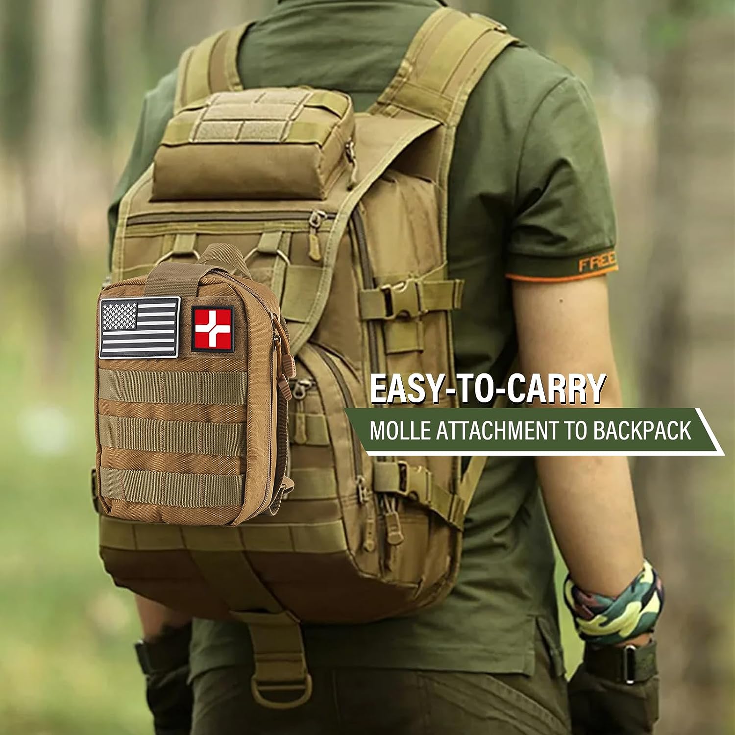 Survival First Aid Kit, Molle Medical Pouch 282PCS Outdoor Emergency Survival Gear and Equipment for Hiking Camping Hunting Car Boat Home Travel and Adventures, for Him Men