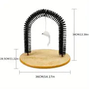 Cat Arch Self Groomer Cat Massager Toy, Cat Hair Brush With Scratching Pad Toy For Cats Interactive Toys