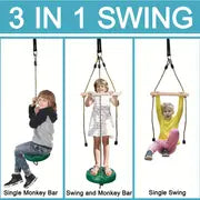 Kids' Outdoor Adventure Set: Disc Swing, Slide, Monkey Pole, and Ninja Training!