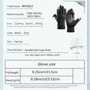 Men's New Waterproof Cold-proof Non-slip Warm Plus Velvet Index Finger Gloves Suitable For Outdoor Sports Fishing For Spring And Winter