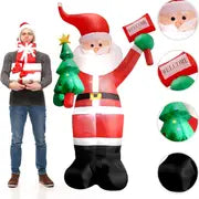 1pc Inflatable Santa Claus Christmas Outdoors Yard Decorations, 75.6 Inch Height Build-in LED Lights, Christmas Holiday Party Outside Home Ornaments For Lawn/Garden/Patio/Indoor