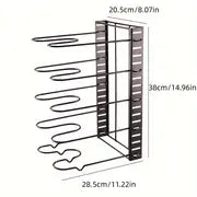 1pc Retractable Pot Lid Rack Shelf, 5/8 Layer Retractable Pot Storage Rack, Home Cabinet Plate Storage Rack, Organizer For Pots And Pans, Home Kitchen Accessories