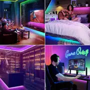 118.11inch-196.85inch Led Neon Rope Lights,108LED/M Control With App/Remote, Flexible Led Rope Lights, Multiple Modes, Outdoor RGB Neon Lights Waterproof IP65, Music Sync Gaming Led Neon Strip Lights For Bedroom Indoor