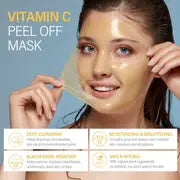 Vitamin C Peel Off Face Mask Peel Off Mask With Turmeric Blackhead Remover & Deep Cleansing Face Peel Mask Vitamin C Exfoliating Face Mask For Blackheads Large Pores Dirts Oil