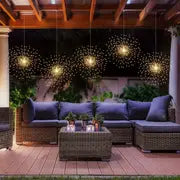 3/4/5 Packs Solar Starburst Sphere Lights, Firework Lights, 8 Modes Dimmable Waterproof Hanging Fairy Light, Copper Wire Lights For Patio Parties Christmas, Halloween Decorations Lights Outdoor