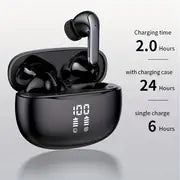 Wireless Earphones, ENC Noise Cancelling V5.3 Earphones, 13MM Horn, 30H Playtime, Built-in Noise Elimination Microphone, Type-C Fast Charging Case, Stereo For IPhone And Android With Digital Display, IPX7 Waterproof