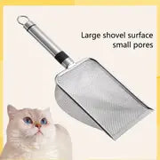 Cat Litter Scoop Fine Mesh Stainless Steel Cat Litter Cleaner, Easy To Clean Non-stick Cat Litter Shovel Reptiles Sand Shovel