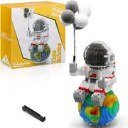 Astronaut Mini Miniature Building Blocks Set, Space Model Building Blocks Set With LED Lighting Kit And Balloons, Coolest Gifts For Adults, Compatible With Nano 1368PCS