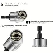 Set Of 4, 105 Degree Angle Screwdriver Socket Holder Adapter Adjustable Drill Bit 360 Degree Rotation Extension Rod Power Tool Accessories