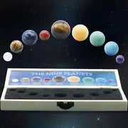 1set Nine Natural Crystal Gemstones, Mineral Stone Specimens, Nine Planets Of The Solar System, Round Ball Desktop Planet Ornaments, Room Decor, Home Decor, Makes A Great Gift For Friends And Family