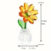 1pc Crystal Clear Sunflower Figurine Table Crystal Flower Collectible Ornament Home Decoration Souvenir Gifts Aesthetic Room Decor Art Supplies Home Decor