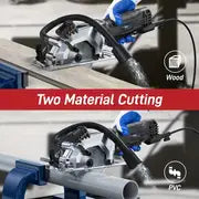 1 Set 4 Amp 3500 RPM Circular Saw, Max. Cutting Depth 1-11/16"(90°),1-1/8"(45°)Compact Saw With 4-1/2" 24T TCT Blades, Vacuum Adapter, Blade Wrench, And Rip Guide