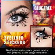 Halloween Bat Spider Decorative Eyeshadow Eyeliner Stickers Horror Fashion Party Makeup Tools