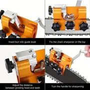 1 Set Chainsaw Sharpening Kit, Quick Chainsaw Sharpening Tool, Portable Chainsaw Sharpener Clamp, Manual Crank Chainsaw Blade Blade, Electric Chainsaw File/grinder Accessories, For Various Chainsaws