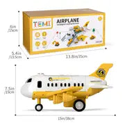 Transport Plane Cargo With 6 Diecast Construction Vehicles, Kids Toy With Lights & Sounds For 3 4 5 6 Years Old Boys And Girls Christmas, Halloween, Thanksgiving Day gift