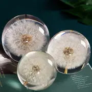 1pc Dandelion Crystal Glass Ball, Resin Lens Natural Plants Specimen Flowers Crystal Ball ,Christmas Love Gift Home Decor Craft Ball, Paperweight Desktop Decor Decoration,Christmas Decor