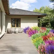 16pcs, Fadeless Artificial Lavender Flowers for Outdoor Decoration - Anti-UV Plastic Plant for Garden, Porch, and Window Box