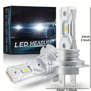2Pcs Turbo H7 LED Headlights 1:1 Mini Size HeadLamp Wireless 18000LM CSP Chips Led H7 Light For Car Bulb 6500K White 12V 55w