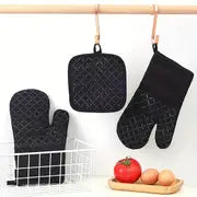 4pcs Silicone Oven Mitts And Pot Holder, Thickened Heat Resistant Gloves And Heat Insulation Pad, Non-Slip BPA-Free Oven Mitts For BBQ, Baking, Cooking, Grilling, Hot Pads For Hot Dishes Or Pans, Home Kitchen Supplies