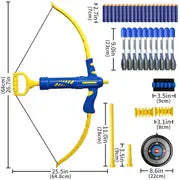 TEMI Bow And Arrow Set Foam Bow Arrow Archery Set - Shoots Over 120 Feet, Includes 10 Arrows, 2 Quiver, 20 Foam Darts And Targets, Outdoor Toy Christmas ,Halloween ,Thanksgiving gifts