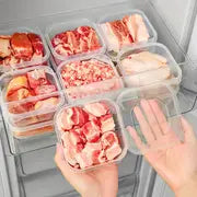 10pcs Transparent Food Preservation Box, Refrigerator Vegetable Meat Storage Sorting Box, Food Storage Containers, Home Kitchen Utensi