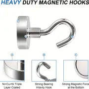 12pcs Heavy Duty Neodymium Magnet Hooks for Hanging - Strong 25LBS Magnets for Fridge, Home, Kitchen, Industry, Workplace, and Office