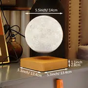 1pc Levitating Moon Table Lamp, Magnetic Floating Night Light With 3 Lighting Modes, 3D Printed Levitation Bedside Table Lamp For Office Bedroom Home Decoration