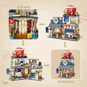 Japanese Street View Izakaya Shop Mini Building Blocks, MOC Creative Japanese Toys Model Set, Home Decoration Desktop Decoration, 789 PCS Simulation Architecture Construction Toy