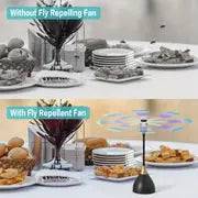 2pcs Portable Fly Repellent Fans - Keep Insects Away at BBQs, Picnics & Parties with USB & Battery Power!