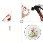 2pcs Wall Hanging Glass Terrariums Planter Oblate Flower Vase For Hydroponics Plants Gift, Home Office Living Room Decor