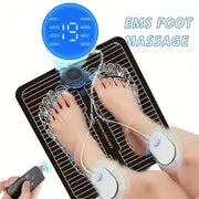 Electric EMS Foot Massager Pad Relax Feet Acupoints Massage Mat Shock Muscle Stimulation Remote Control Rechargeable Massager