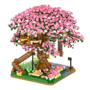 Upgraded Pink Cherry Blossom Tree House Building Blocks Set Halloween/Thanksgiving Day/Christmas gift