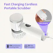 1set, Electric Cleaning Brush, Electric Spin Scrubber, Power Scrubber Cleaning Brush With 5 Replaceable Brush Heads, Electric Scrubber For Bathroom, Dish