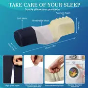 Experience Better Sleep with the Ergonomic Cervical Neck Pillow - Memory Foam Bolster Pillow for Neck Traction and Support