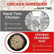 1pc Ergonomic Chicken Shredder with Transparent Lid - Professional Meat Shredder for Breast, Twist, Dishwasher Safe, Non-Slip Design, Heat Resistant, BPA Free - Kitchen Gadgets and Accessories