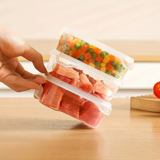 10pcs Transparent Food Preservation Box, Refrigerator Vegetable Meat Storage Sorting Box, Food Storage Containers, Home Kitchen Utensi