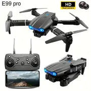 E99 Pro UAV With HD Camera, WiFi Connection Phone APP FPV HD Double Folding RC Quadcopter Altitude Hold, One Key Take Off Remote Control For Kids Men Gift Indoor Outdoor Affordable Drone RC Helicopter