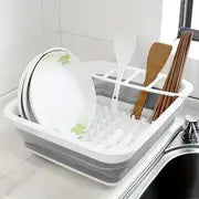 Space-Saving Kitchen Drying Rack - Collapsible Dish Drainer, Bowl Drain, Tableware Holder & Fruit Basket Organizer