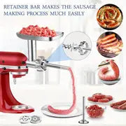 1 Set, Meat Grinder Accessory Set, Metal Food Grinder Attachment For KitchenAid Stand Mixers, Creative, Cost-effective, Easy To Use, Durable, Reusable, Kitchen Supplies, Kitchen Tools (Only Tools)