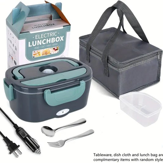 Electric Lunch Box Portable Food Warmer For Car/Home/Truckers Leak Proof Lunch Heater With Removable Stainless Steel Container 60W 50.72oz 2in1 110V/12V
