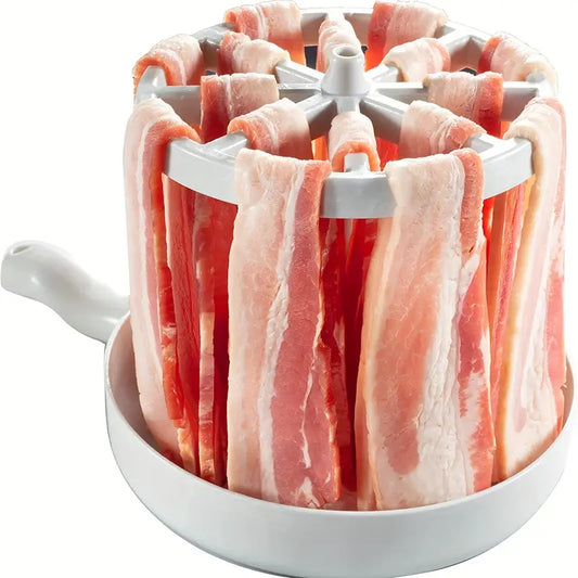1pc Microwave Bacon Cooker - Cooks 1LB Of Bacon And Reduces Fat By 40% - Crispier, Healthier, Quicker Bacon Every Time - Smart Cooking Ware Clean Up Easy- Great For Adults, College Students