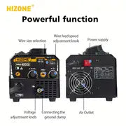 HIZONE MIG130P Semi-automatic Non Gas Welding Machine With Flux Cored Wire High Functional,easy To Use For Beginner Tool