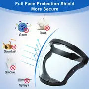 Full Face Shield for Work Protection - Transparent Facial Protector for Outdoor Heating and Home Kitchen Tools - Provides Complete Coverage and Comfortable Fit